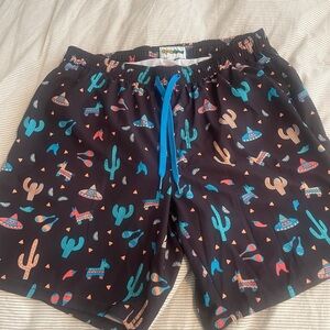 Tipsy Elves Black and Blue Patterned Swim Trunks